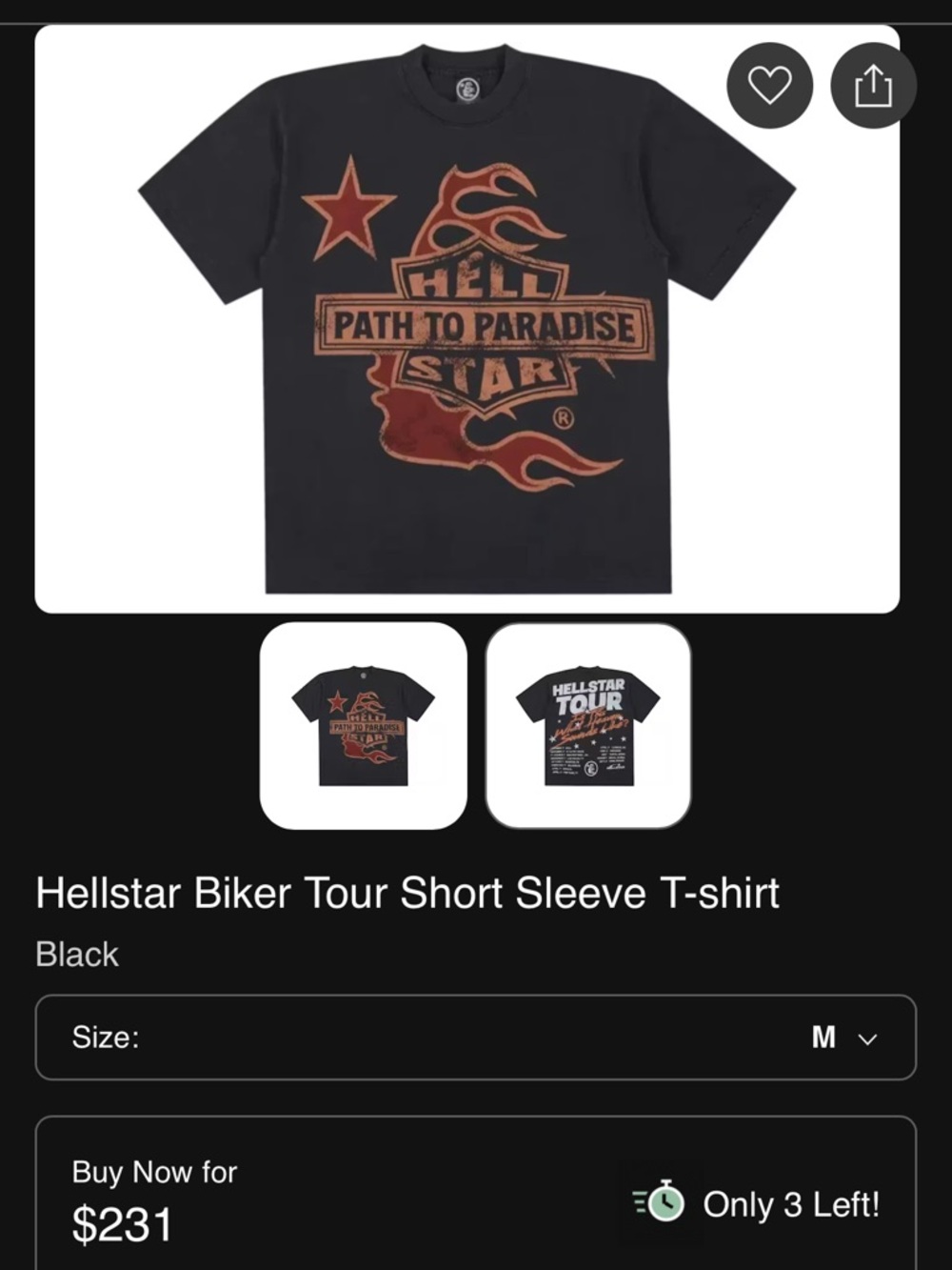Brand new 100% Authentic Mens medium Hellstar 'Path To Paradise' T Shirt - Picture 8 of 8